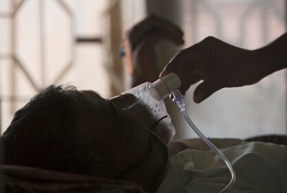 A patient affected by tuberculosis struggling to breathe. (AP) A patient affected by tuberculosis struggling to breathe. (AP)