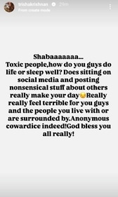Trisha took to Instagram on Friday morning to hit back at social media hate
