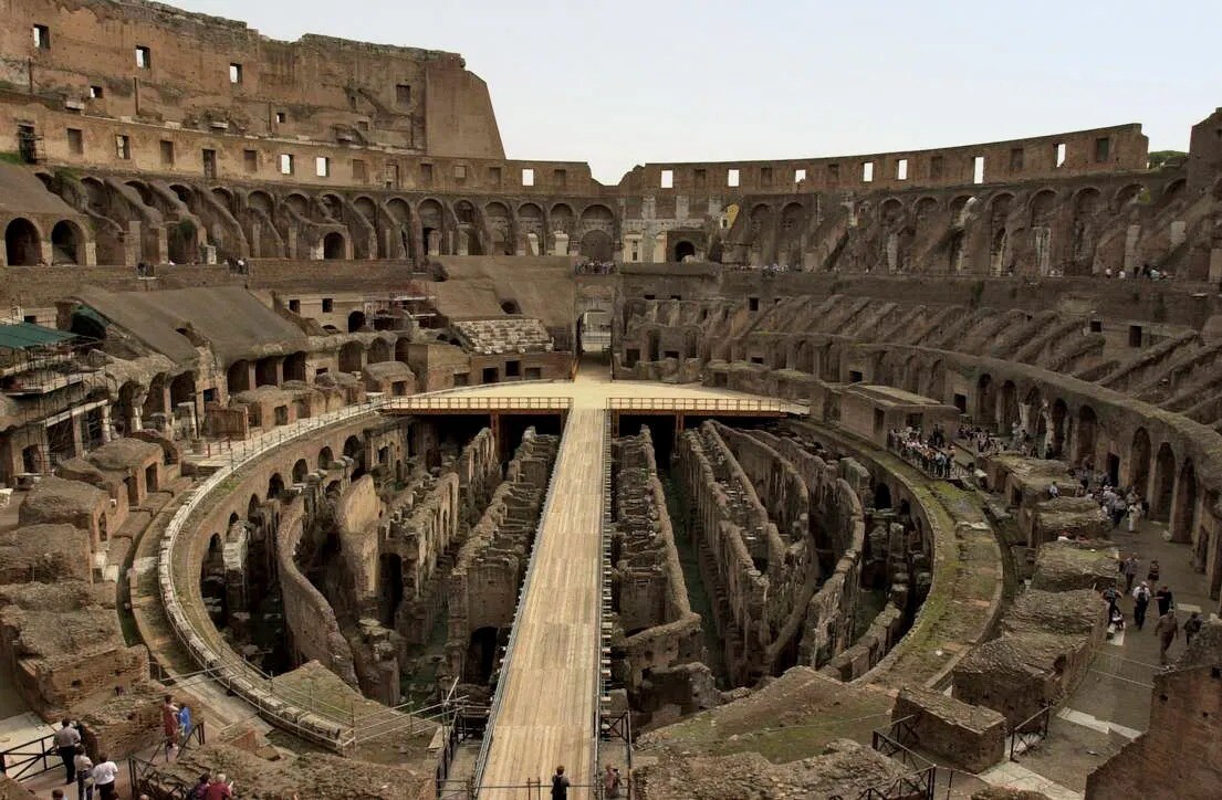 The Colosseum, a first-century Roman venue, hosted gladiator fights, animal hunts and even mock naval battles. (Wikimedia Commons) The Colosseum, a first-century Roman venue, hosted gladiator fights, animal hunts and even mock naval battles. (Wikimedia Commons)