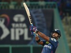 Nicholas Pooran of LSG (Lucknow Super Giants) in action against GT (Gujarat Titans)