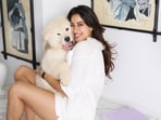 Janhvi Kapoor shared new pictures with an adorable dog on her Instagram. Janhvi Kapoor shared new pictures with an adorable dog on her Instagram.