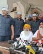Sukhbir Singh Badal after being elected the SAD president during the delegate meeting of the party, held at Teja Singh Samundri Hall, the headquarters of the Shiromani Gurdwara Parbandhak Committee, at the Golden Temple complex on Saturday. (HT File)