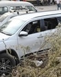 The car in which a property dealer was allegedly shot dead by unidentified assailants at Paschim Vihar. (Sanchit Khanna/HT PHOTO) The car in which a property dealer was allegedly shot dead by unidentified assailants at Paschim Vihar. (Sanchit Khanna/HT PHOTO)
