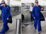 Kareena Kapoor was spotted at Mumbai airport in a chic all-blue outfit. Kareena Kapoor was spotted at Mumbai airport in a chic all-blue outfit.