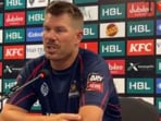 David Warner during his PSL press conference David Warner during his PSL press conference