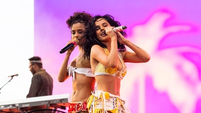 Tyla, left, and Becky G perform during the first weekend of the Coachella Valley Music and Arts Festival at the Empire Polo Club on Friday, April 11, 2025, in Indio, Calif. Tyla's fiery Coachella debut performance on Friday night left the crowd sweating. She first sang “Push 2 Start”. (Photo by Amy Harris/Invision/AP) (Amy Harris/Invision/AP) Tyla, left, and Becky G perform during the first weekend of the Coachella Valley Music and Arts Festival at the Empire Polo Club on Friday, April 11, 2025, in Indio, Calif. Tyla's fiery Coachella debut performance on Friday night left the crowd sweating. She first sang “Push 2 Start”. (Photo by Amy Harris/Invision/AP) (Amy Harris/Invision/AP)