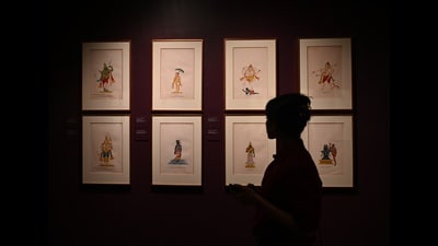 A special curator-led walk-through of the exhibition, held on the opening day between 12pm and 1pm, drew art enthusiasts from across Delhi. (Vipin Kumar/HT Photo) A special curator-led walk-through of the exhibition, held on the opening day between 12pm and 1pm, drew art enthusiasts from across Delhi. (Vipin Kumar/HT Photo)