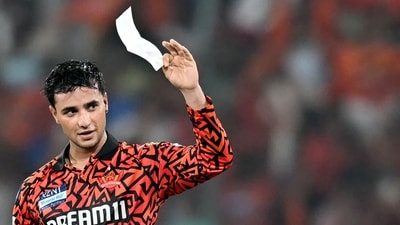 Abhishek Sharma broke the record for highest score in the history of the IPL by an Indian and helped the Sunrisers Hyderabad get back to winning ways in spectacular fashion. SRH made a mockery of a target of 246 that had been presented to them by Punjab Kings, chasing it down with eight wickets and nine balls to spare. (AFP) Abhishek Sharma broke the record for highest score in the history of the IPL by an Indian and helped the Sunrisers Hyderabad get back to winning ways in spectacular fashion. SRH made a mockery of a target of 246 that had been presented to them by Punjab Kings, chasing it down with eight wickets and nine balls to spare. (AFP)