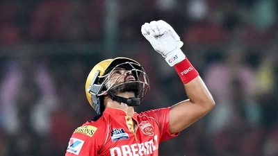 Punjab Kings captain Shreyas Iyer delivered once again, scoring a half-century in just 22 balls to take his side past 150 in just over 12 overs. (AFP) Punjab Kings captain Shreyas Iyer delivered once again, scoring a half-century in just 22 balls to take his side past 150 in just over 12 overs. (AFP)