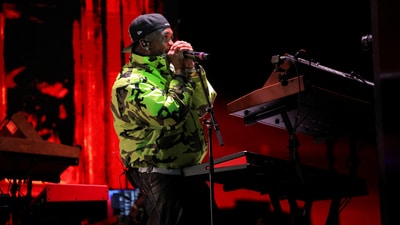 On the first night of Coachella, Mustard performed at the Sahara stage, showcasing his rendition of an Eras Tour set. (REUTERS)