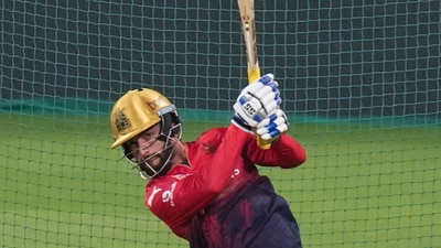 RCB captain Rajat Patidar in a nets session. (PTI) RCB captain Rajat Patidar in a nets session. (PTI)