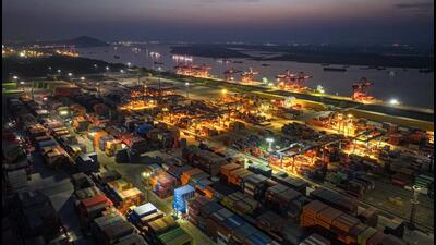 Shipping containers are seen at a port in Nanjing, in eastern China's Jiangsu province on April 8. (AFP) Shipping containers are seen at a port in Nanjing, in eastern China's Jiangsu province on April 8. (AFP)