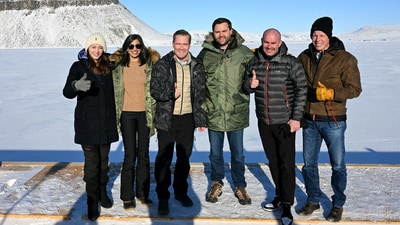 During his much-hyped Greenland visit, Vice President JD Vance posed with second lady Usha Vance, National Security Advisor Mike Waltz, his wife , former homeland security advisor, Julia Nesheiwat and Secretary of Energy Chris Wright as they tour the US military's Pituffik Space Base in Greenland on March 28, 2025. Jim Watson/Pool via REUTERS (via REUTERS)