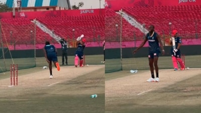 IPL 2025: Jofra Archer bowled to Vaibhav Suryavanshi in the nets (Screengrab - Rajasthan Royals X)