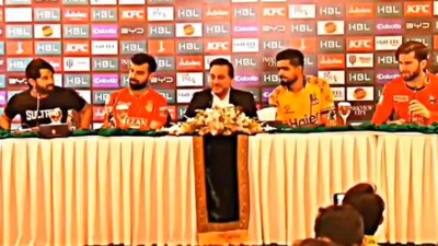 Shaheen Afridi defends Pakistan team during PSL's press conference (X) Shaheen Afridi defends Pakistan team during PSL's press conference (X)
