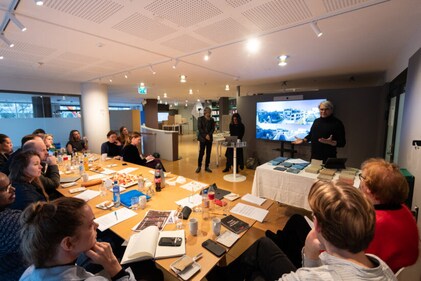 The Raqs Media Collective presenting their proposal in Oslo. (KORO) The Raqs Media Collective presenting their proposal in Oslo. (KORO)