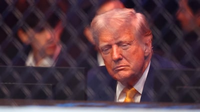 President of the United States Donald Trump attends UFC 314 at Kaseya Center on April 12, 2025 in Miami, Florida. (Getty Images via AFP) President of the United States Donald Trump attends UFC 314 at Kaseya Center on April 12, 2025 in Miami, Florida. (Getty Images via AFP)