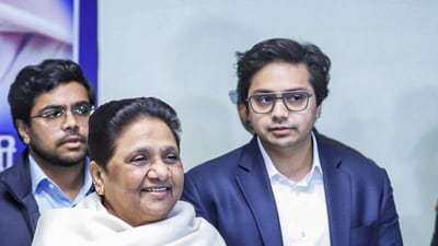 BSP chief Mayawati welcomed her former heir, nephew Akash Anand, back into the party fold (Naeem Ansari) BSP chief Mayawati welcomed her former heir, nephew Akash Anand, back into the party fold (Naeem Ansari)