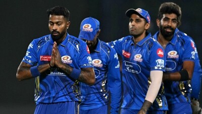 It was a bizarre late collapse by Delhi Capitals in the 19th over of their run-chase as they crumbled to a 12-run defeat against Mumbai Indians in their IPL 2025 fixture, at the Arun Jaitley Stadium on Sunday. (AFP) It was a bizarre late collapse by Delhi Capitals in the 19th over of their run-chase as they crumbled to a 12-run defeat against Mumbai Indians in their IPL 2025 fixture, at the Arun Jaitley Stadium on Sunday. (AFP)