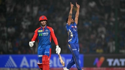 Chasing 206 runs, DC had a shaky start as opener Jake Fraser-McGurk departed for a golden duck in the first ball of the opening over. (AFP) Chasing 206 runs, DC had a shaky start as opener Jake Fraser-McGurk departed for a golden duck in the first ball of the opening over. (AFP)