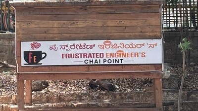 Frustrated engineer's chai point in Bengaluru goes viral. Frustrated engineer's chai point in Bengaluru goes viral.