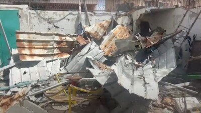 Footage released by the Israeli Army says to show rubble in a kindergarten yard that leads to the entrance of dismantled 'terror tunnel' used by Hamas, given as Rafah Governorate, Gaza. (via REUTERS)