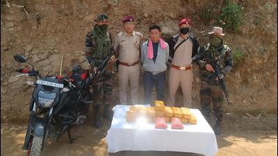 In a joint operation with Mizoram Police personnel from Bualpui village, 17.946 kilograms (1,80,000 tablets) of Methamphetamine were seized and one Myanmarese national was arrested