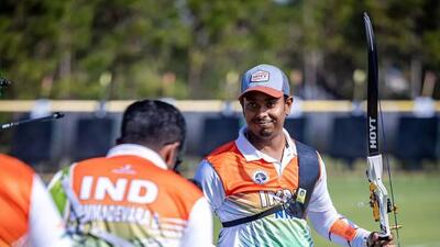 India’s Atanu Das during the archery World Cup in Florida. (World Archery) India’s Atanu Das during the archery World Cup in Florida. (World Archery)