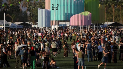 People attend the Coachella Valley Music and Arts Festival in Indio, California, U.S., April 12, 2025. REUTERS/Daniel Cole (REUTERS)
