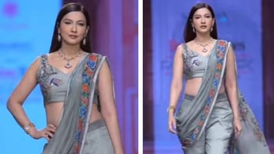 Gauahar Khan walked the ramp, flaunting her baby bump. (PC: IG/@laxmikantbabloo) Gauahar Khan walked the ramp, flaunting her baby bump. (PC: IG/@laxmikantbabloo)