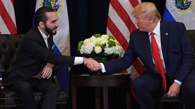 US President Donald Trump and President Nayib Bukele of El Salvador will meet on Monday (AFP) US President Donald Trump and President Nayib Bukele of El Salvador will meet on Monday (AFP)
