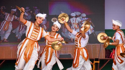 Nagaon: Satriya dancers perform Bhortal Nritya during a cultural event, in Nagaon district of Assam, Tuesday, Jan. 28, 2025. (PTI Photo) (PTI01_28_2025_000290A) (PTI) Nagaon: Satriya dancers perform Bhortal Nritya during a cultural event, in Nagaon district of Assam, Tuesday, Jan. 28, 2025. (PTI Photo) (PTI01_28_2025_000290A) (PTI)