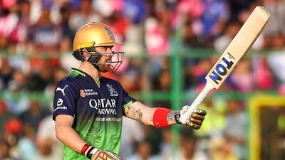 Phil Salt celebrates his half-century, which he brought up in 28 deliveries. He finished on a score of 65(33) to set up a dominant chase. (PTI) Phil Salt celebrates his half-century, which he brought up in 28 deliveries. He finished on a score of 65(33) to set up a dominant chase. (PTI)