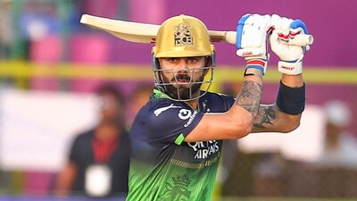 A laser-focused Virat Kohli enroute to his 62*(45). This was the 100th half-century of Kohli's T20 career. (PTI) A laser-focused Virat Kohli enroute to his 62*(45). This was the 100th half-century of Kohli's T20 career. (PTI)
