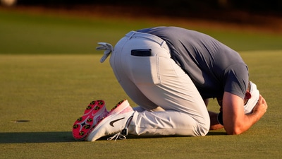 Rory McIlroy, of Northern Ireland, reacts after winning in a playoff against Justin Rose after the final round at the Masters golf tournament, Sunday, April 13, 2025, in Augusta, Ga. (AP) Rory McIlroy, of Northern Ireland, reacts after winning in a playoff against Justin Rose after the final round at the Masters golf tournament, Sunday, April 13, 2025, in Augusta, Ga. (AP)