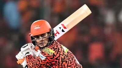 Sunrisers Hyderabad's Abhishek Sharma plays a shot during the IPL match against Punjab Kings. (AFP) Sunrisers Hyderabad's Abhishek Sharma plays a shot during the IPL match against Punjab Kings. (AFP)