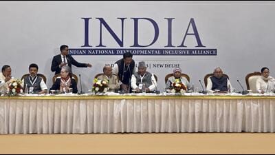 The Indian National Developmental Inclusive Alliance (INDIA) bloc meeting will likely be attended by senior leaders of the constituent partners, including the Congress and left aligned parties. (Sanjeev Verma/ Hindustan Times) The Indian National Developmental Inclusive Alliance (INDIA) bloc meeting will likely be attended by senior leaders of the constituent partners, including the Congress and left aligned parties. (Sanjeev Verma/ Hindustan Times)