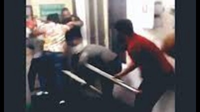 The civil hospital in Derabassi saw a clash on Friday. The civil hospital in Derabassi saw a clash on Friday.