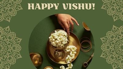 Happy Vishu 2025: It will be observed on April 14. (Canva) Happy Vishu 2025: It will be observed on April 14. (Canva)