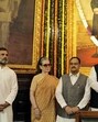 (From left) Delhi chief minister Rekha Gupta, Congress leaders Rahul Gandhi and Sonia Gandhi, Union minister JP Nadda, Congress president Mallikarjun Kharge and Lok Sabha Speaker Om Birla at a ceremony to pay tribute to BR Ambedkar at the Central Hall of Samvidhan Sadan on Monday. (PTI)