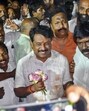 BJP’s newly elected Tamil Nadu chief Nainar Nagendran being greeted by supporters after his election as the party’s state chief, in Tirunelveli, on Sunday (PTI) BJP’s newly elected Tamil Nadu chief Nainar Nagendran being greeted by supporters after his election as the party’s state chief, in Tirunelveli, on Sunday (PTI)