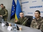 Chinese national Zhang Renbo attends a press conference in Kyiv on April 14, 2025, amid the Russian invasion of Ukraine. Two Chinese nationals were captured by Ukrainian forces in the Donetsk region during what they claimed to be their first combat mission on the frontline.