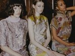 Designer Aarti Vijay Gupta showcased her entire collection as an ode to Bengal's Kalighat and Patua painting. 