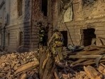 Ukrainian rescuers search rubbles at the site of a missile attack in Sumy, northeastern Ukraine, on April 13, 2025, amid the Russian invasion of Ukraine. Ukrainian rescuers search rubbles at the site of a missile attack in Sumy, northeastern Ukraine, on April 13, 2025, amid the Russian invasion of Ukraine.