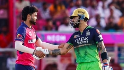 Kumar Kartikeya shakes hands with Virat Kohli. (Instagram) Kumar Kartikeya shakes hands with Virat Kohli. (Instagram)