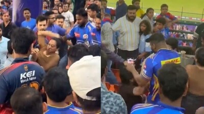 A brawl broke out during DC vs MI IPL match in New Delhi. (Twitter) A brawl broke out during DC vs MI IPL match in New Delhi. (Twitter)