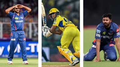 Shaik Rasheed showcased some sizzling shots against Shardul Thakur and Avesh Khan. (ANI/AFP/Reuters) Shaik Rasheed showcased some sizzling shots against Shardul Thakur and Avesh Khan. (ANI/AFP/Reuters)