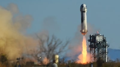 A Blue Origin New Shepard rocket launches from Launch Site One in West Texas (AFP) A Blue Origin New Shepard rocket launches from Launch Site One in West Texas (AFP)