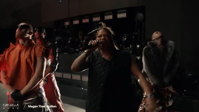 Megan Thee Stallion brings out Queen Latifah onstage during Coachella performance (X) Megan Thee Stallion brings out Queen Latifah onstage during Coachella performance (X)