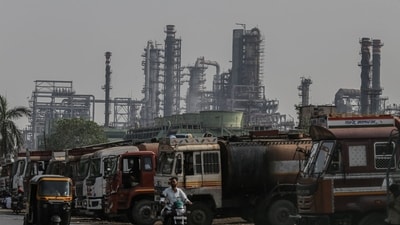 Oil tanker trucks outside an oil refinery operated by Bharat Petroleum Corp. Ltd., in Mumbai, India, on Friday, April 4, 2025. Indian refiners have rushed back to the market to seek crude supply after President Donald Trump's threat of more penalties against Russia raised concerns over potential disruptions to oil flows. (Bloomberg file) Oil tanker trucks outside an oil refinery operated by Bharat Petroleum Corp. Ltd., in Mumbai, India, on Friday, April 4, 2025. Indian refiners have rushed back to the market to seek crude supply after President Donald Trump's threat of more penalties against Russia raised concerns over potential disruptions to oil flows. (Bloomberg file)